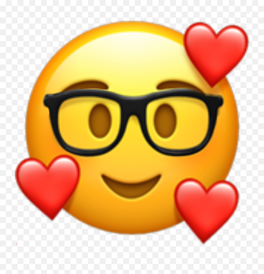 Nerd Glasses Hearts Emoji Sticker By Liadez,Nerd Emoji Png