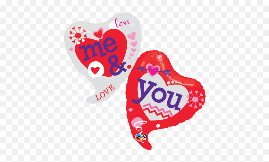 42 Shape Foil You U0026 Me Two Hearts Sw 21844 - Each Pkgd Jayjay The Balloon Guy Emoji,Two Hearts Png