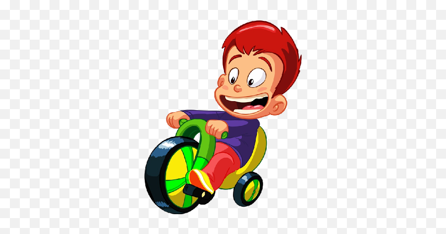 Baby Boy On Bicycle Clipart - Baby Bike Cartoon Png Emoji,Tricycles Clipart