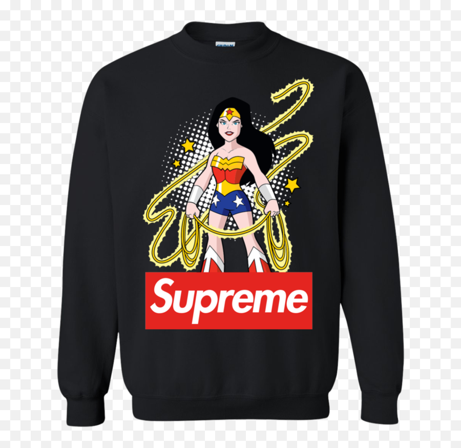 Trending Tees Wonder Woman With Supreme Logo Funny T Shirt - Pullover Louis Vuitton Snoopy Emoji,Supreme Logo