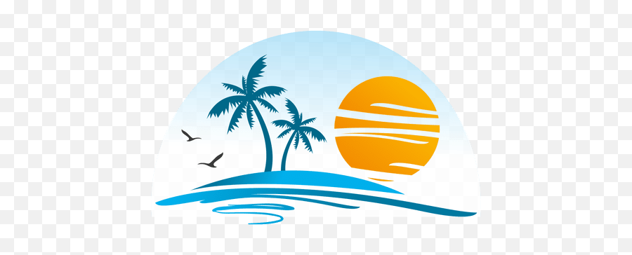 Beach Island Landscape Logo - Transparent Island Logo Emoji,Landscape Logo