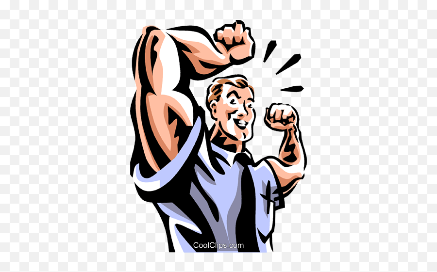 Man Flexing His Muscles Royalty Free - Vector Bodybuilder Clipart Png Emoji,Muscles Clipart