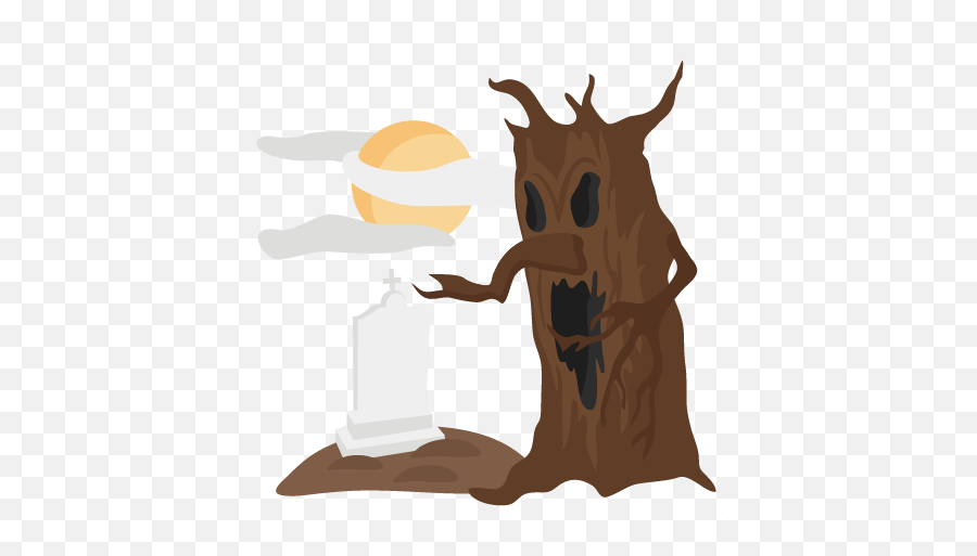 Scary Halloween Tree Svg Scrapbook Cut - Cute Halloween Tree Cartoon Emoji,Groot Clipart