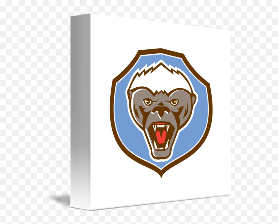 Honey Badger Mascot Head Shield Retro - Bal Porsuu Emoji,Honey Badger Logo