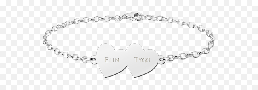 Bracelet Of Silver With Two Hearts Emoji,Two Hearts Png