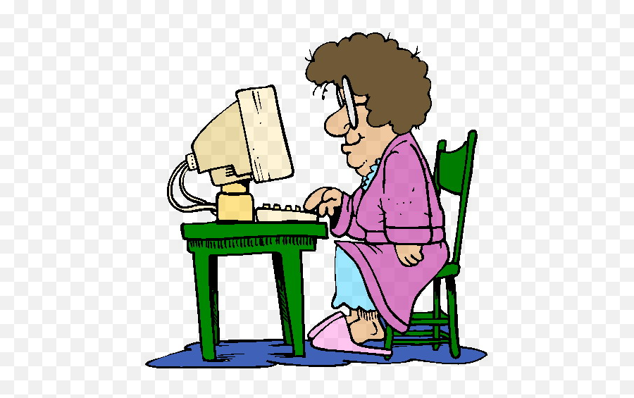 The Computer Swallowed Grandma - God Bless Me And My Family Grandma On Computer Clipart Emoji,Grandma Clipart