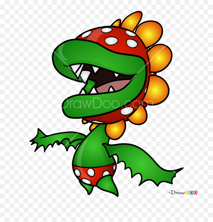How To Draw Petey Piranha Super Mario Emoji,Piranha Plant Png