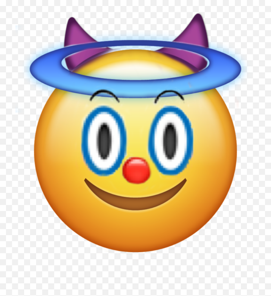Clown Devil Angel Emoji Sticker - Iphone Devil And Angel Emoji,Clown Emoji Png
