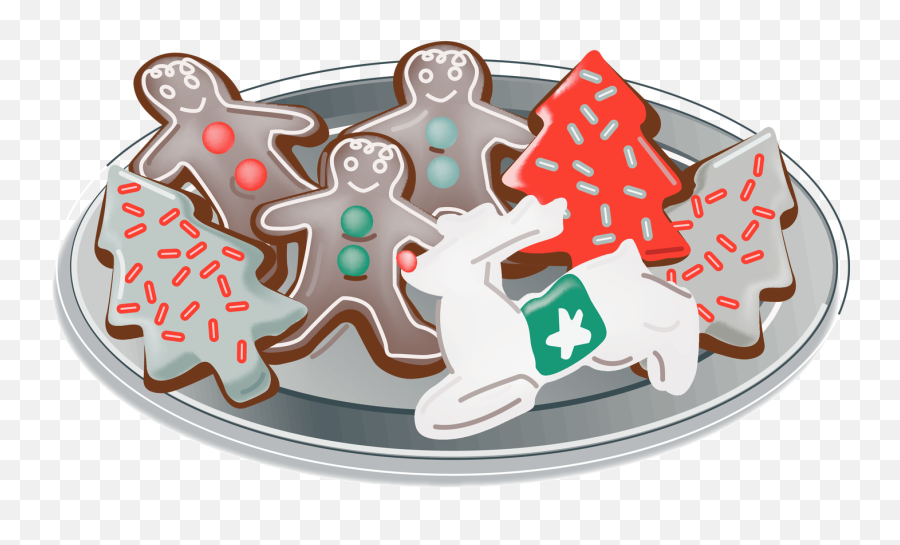 Gingerbread Clipart Plate Christmas - Cartoon Cookies On A Plate Png Emoji,Christmas Cookies Clipart