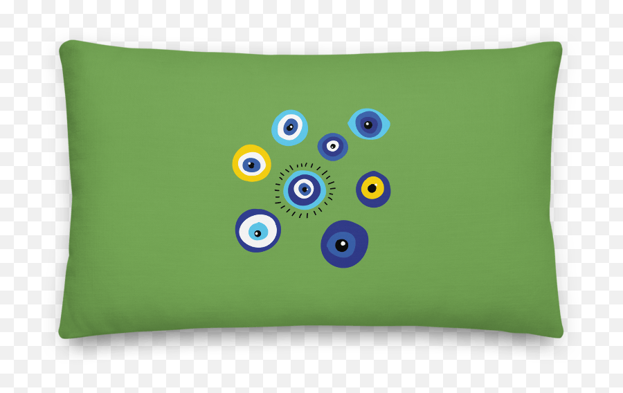 Negative Vibes Protection Pillow With Beautiful Evil Eyes Green - Decorative Emoji,Evil Eyes Png