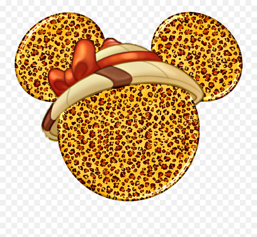 Minnie Leopard Print Ears 2 Disney Scrapbook Disney Diy - Minnie Mouse Animal Printpng Emoji,Mickey Mouse Ears Clipart
