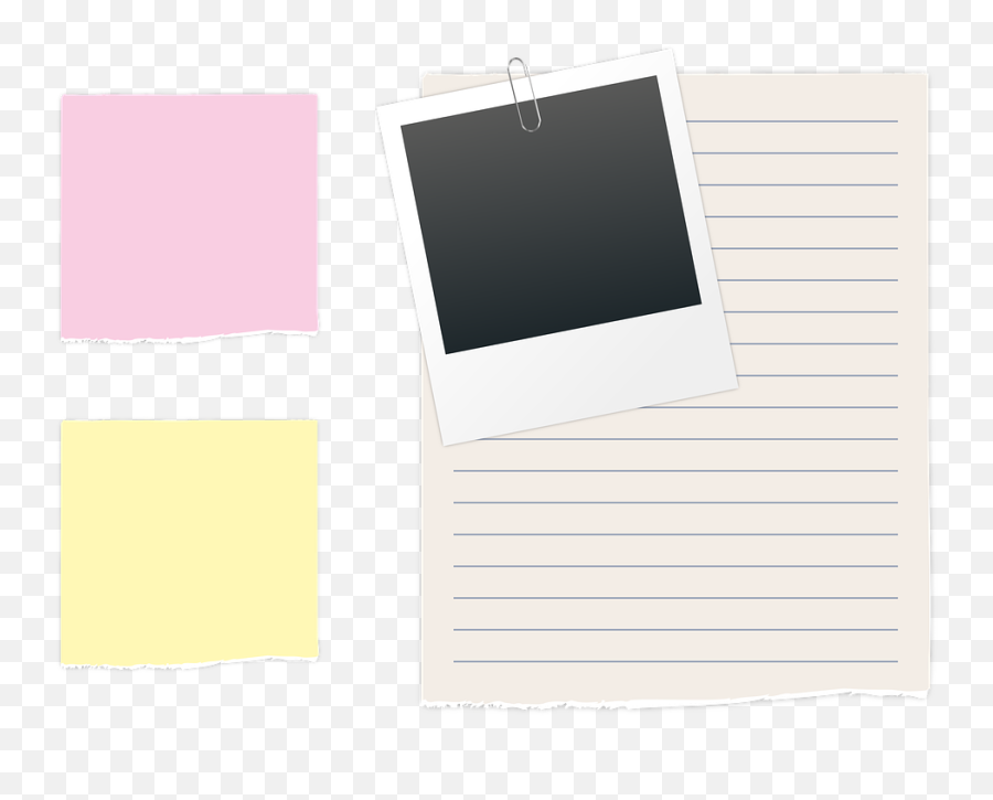 Note Pink - Polaroid Paper Clip Png Emoji,Paper Clip Png