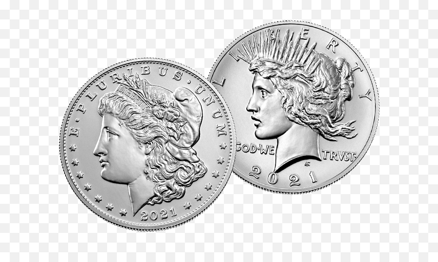 2021 Morgan U0026 Peace Silver Dollar Coins Usm Catalog Site Emoji,Silver Png