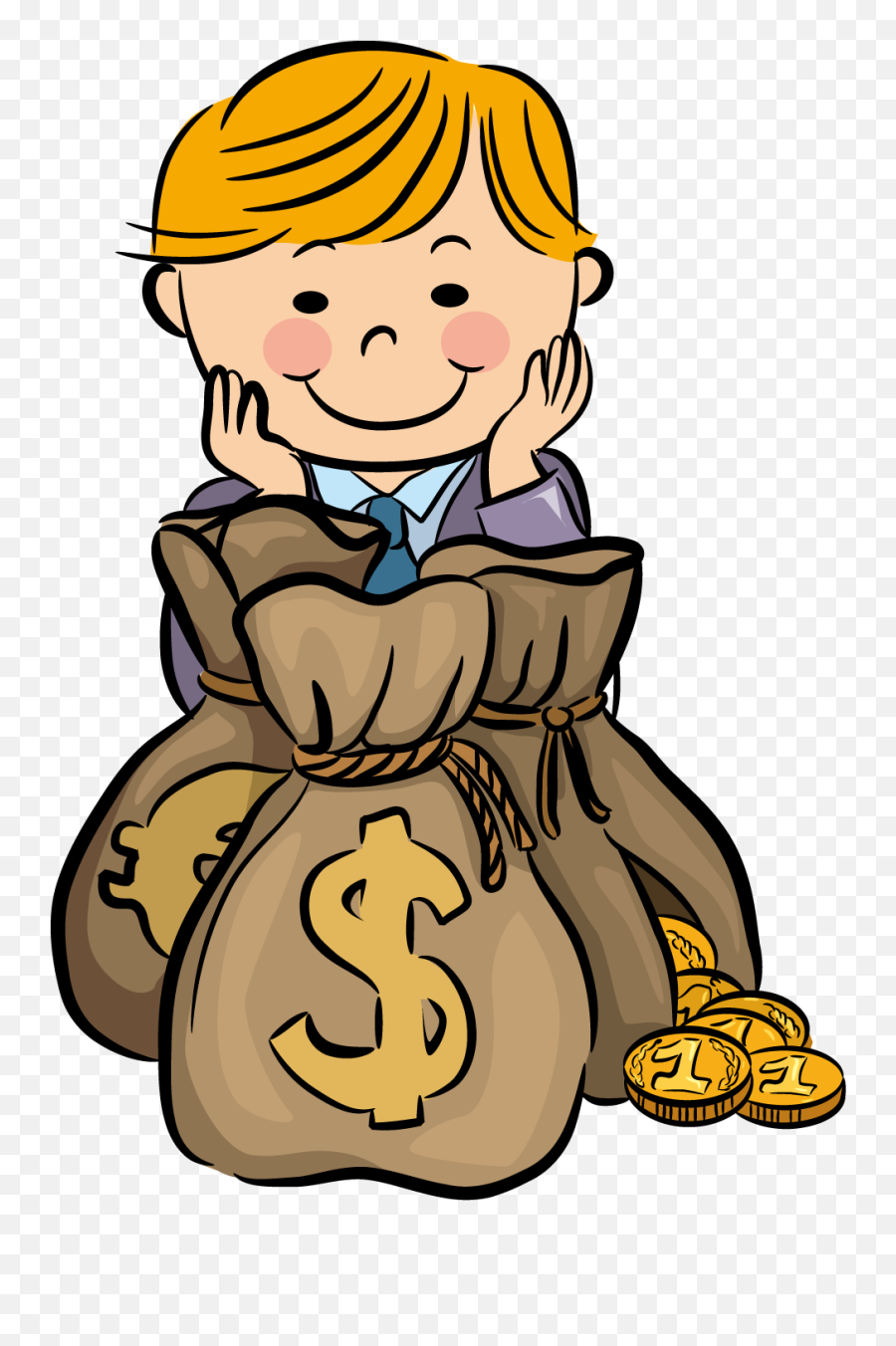 Cartoon Money Bag Png - Transparent Cartoon Clipart Cartoon Money Emoji,Money Bag Png