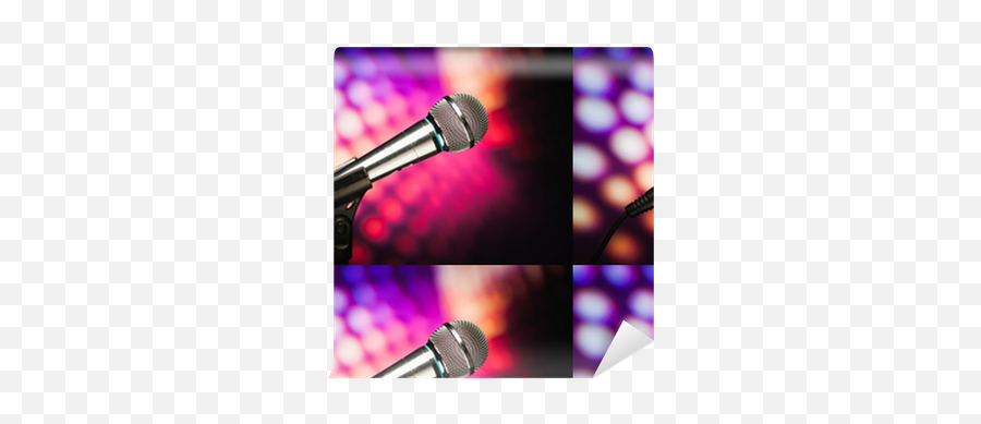 Microphone Against Purple Disco Background Wallpaper Emoji,Purple Ribbon Transparent Background