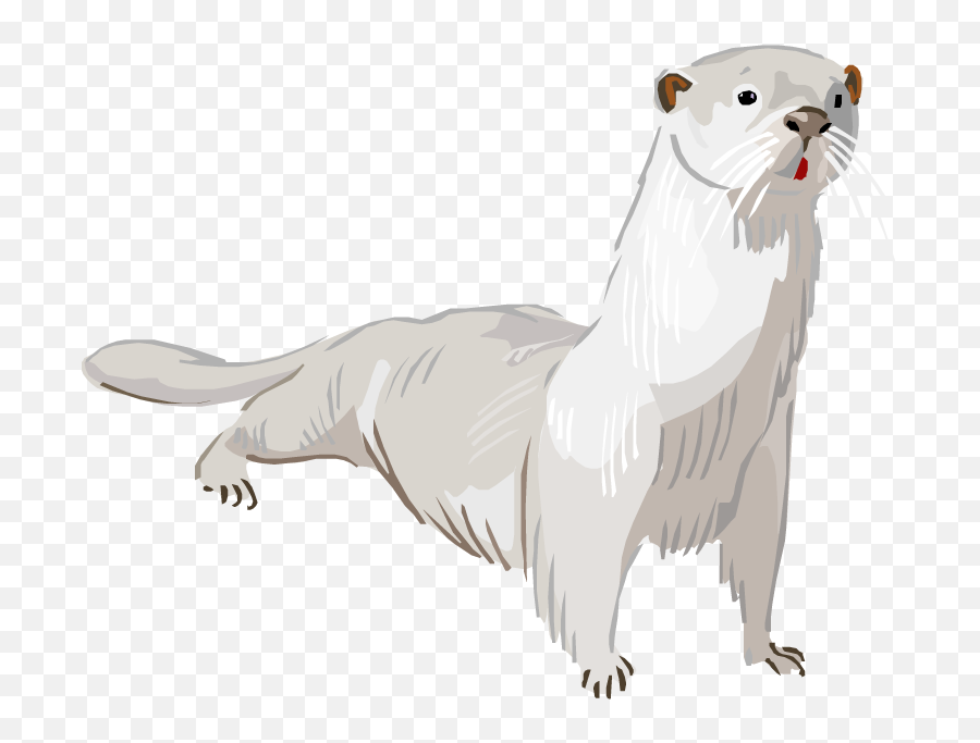 Free Otter Clipart - White Otter Art Emoji,Otter Clipart