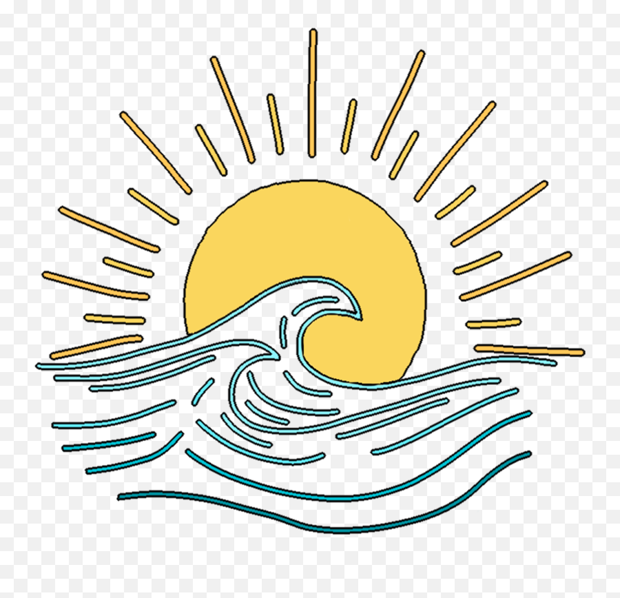 Sun U0026 Waves Sun Outline Sun Drawing Surf Tattoo - Drawing Emoji,Ocean Waves Clipart