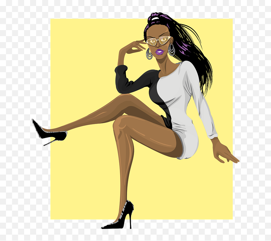 Sitting Woman Silhouette Clipart - Transparent Fashion Clipart Png Emoji,African American Woman Clipart