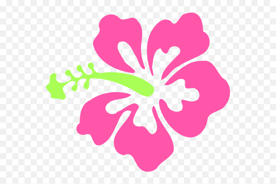 Pink Hibiscus Clip Art At Clker - Transparent Hawaiian Flower Clipart Emoji,Hibiscus Clipart