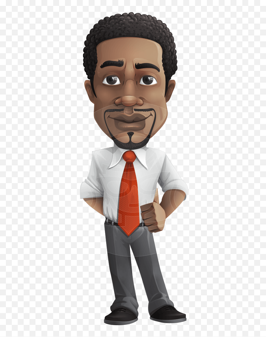 Download African American Male Character With A Black Hair - African American Business Man Cartoon Emoji,Cartoon Hair Png
