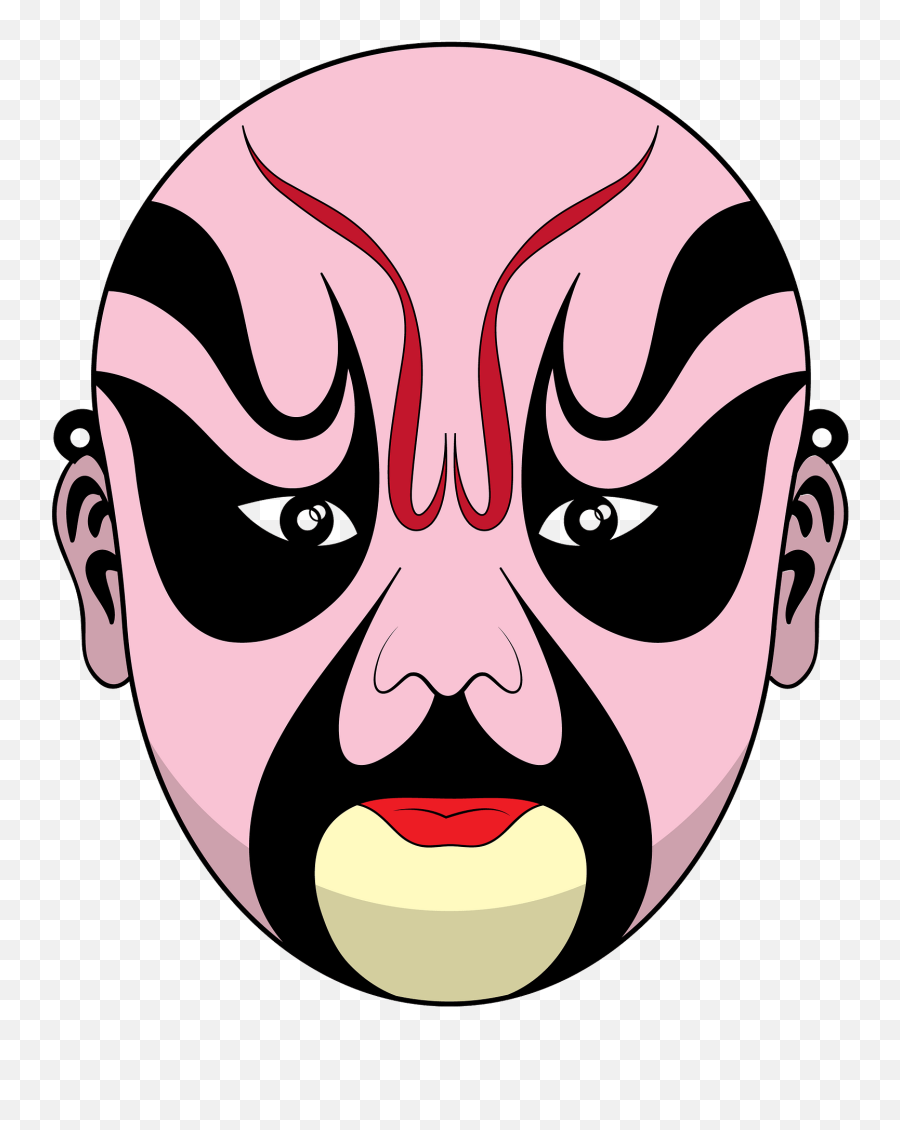 Chinese Opera Mask Pink Clipart - Peking Opera Emoji,Opera Clipart