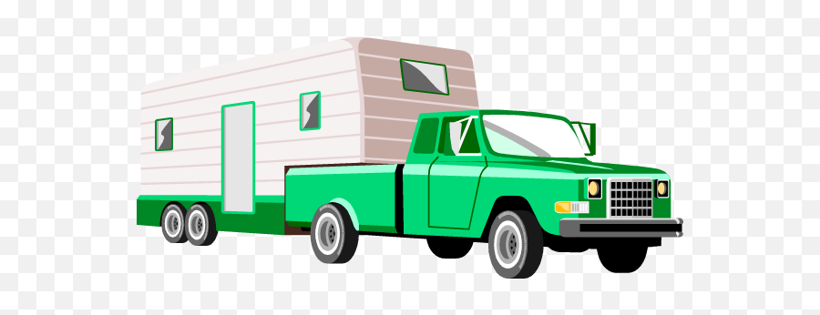 Library Of Truck With Camper Picture - Clip Art Emoji,Camper Clipart
