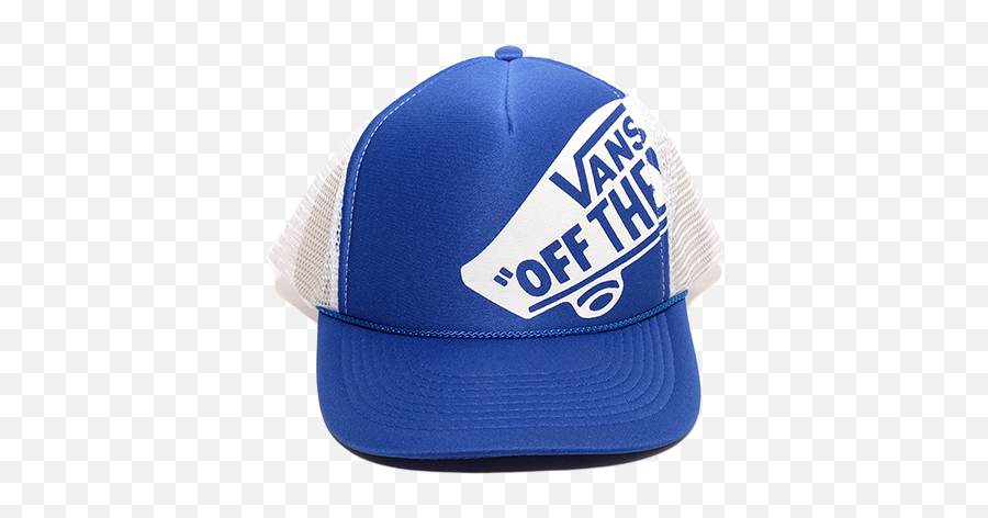 Wall Side Print Logo Hat In Royal Blue - Vans Off The Wall Emoji,Vans Off The Wall Logo