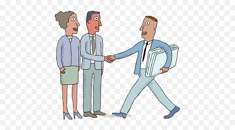 Office Workers Shaking Hands Royalty Free Vector Clip Art - Social Group Emoji,Shaking Hands Clipart