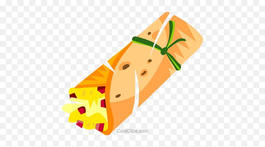 Egg In Flat Bread Royalty Free Vector - Cartoon Clipart Breakfast Burrito Emoji,Burrito Clipart