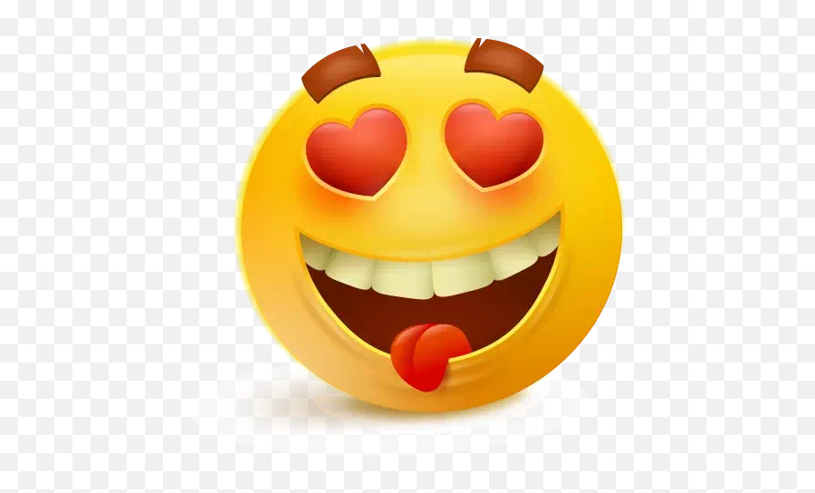 Whatsapp Heart Eyes Emoji Png Clipart Png Mart - Smiley Coeur,Tongue Emoji Png