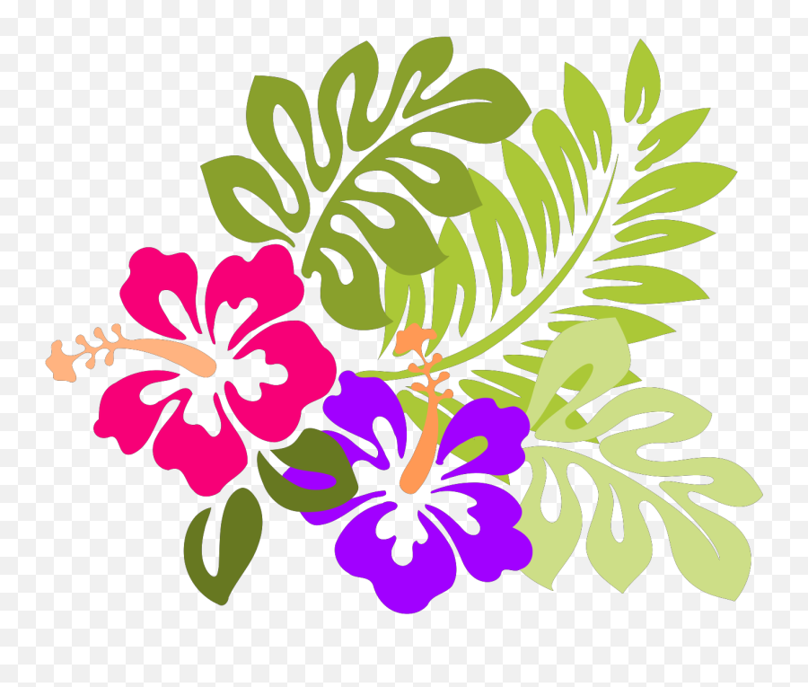 Hibiscus Svg Vector Hibiscus Clip Art - Svg Clipart Hawaiian Flower And Leaves Emoji,Oar Clipart