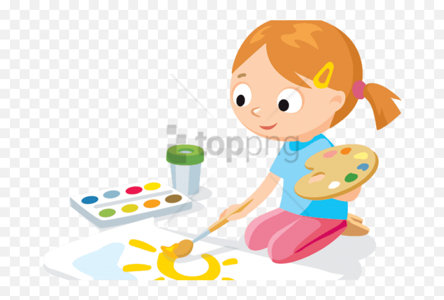 Paint Clipart Png - Painting Kids Cartoon Transparent Png Clip Art Kids Painting Emoji,Paint Clipart