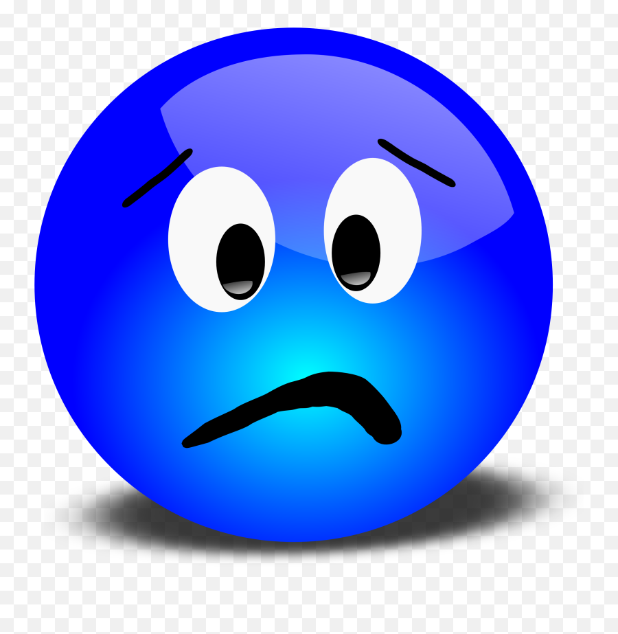 Blue Sad Smiley As Picture For Clipart - Emotions Clipart Emoji,Questions Clipart