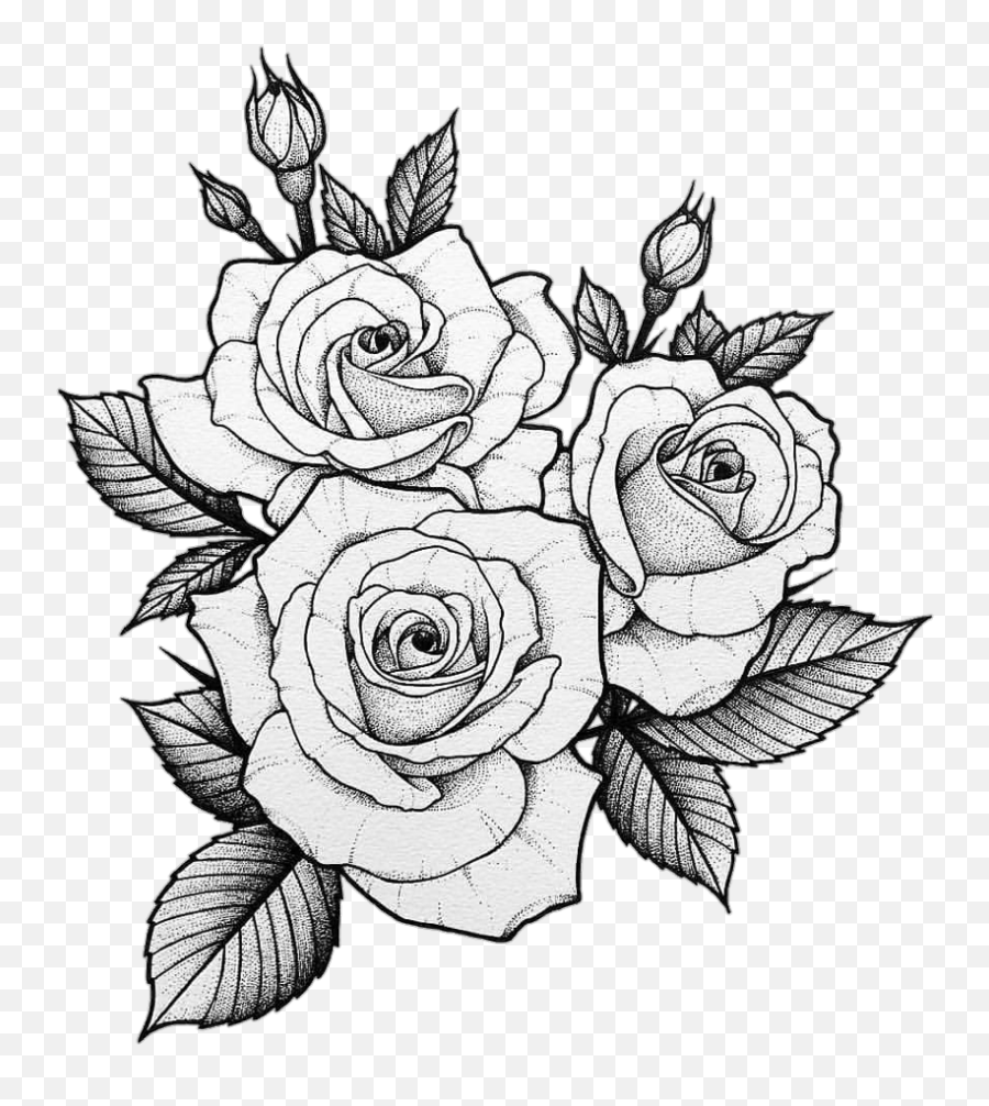 Download Tumblr Tatto Roses - Two Roses Tattoo Design Png Emoji,Tattoo Design Png