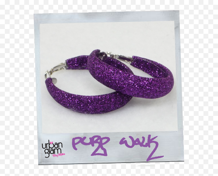 Purple Glitter Hoop Earrings Hp - Glitterhoopspur1 399 Emoji,Purple Sparkles Png