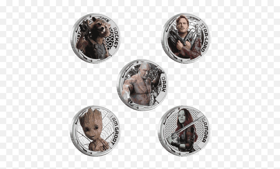 Silver Numis Guardians Of The Galaxy Volume 2 2017 25 Oz - Solid Emoji,Guardians Of The Galaxy Logo