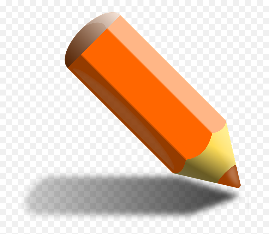 Gray Colored Pencil Clipart Transparent - Orange Pencil Emoji,Pencil Clipart