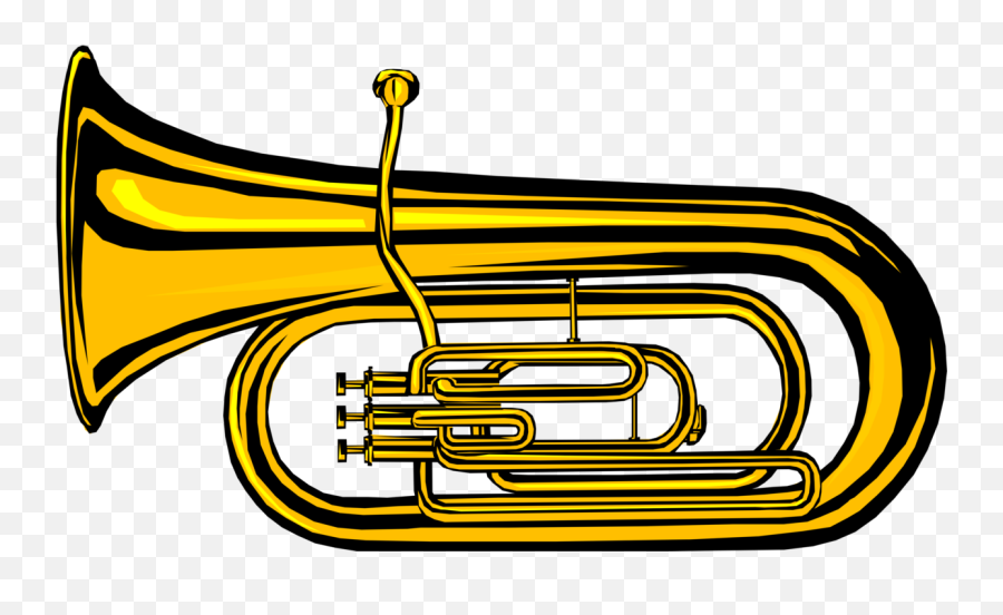 Vector Illustration Of Tuba Large Brass - Clip Art Tuba Emoji,Tuba Clipart