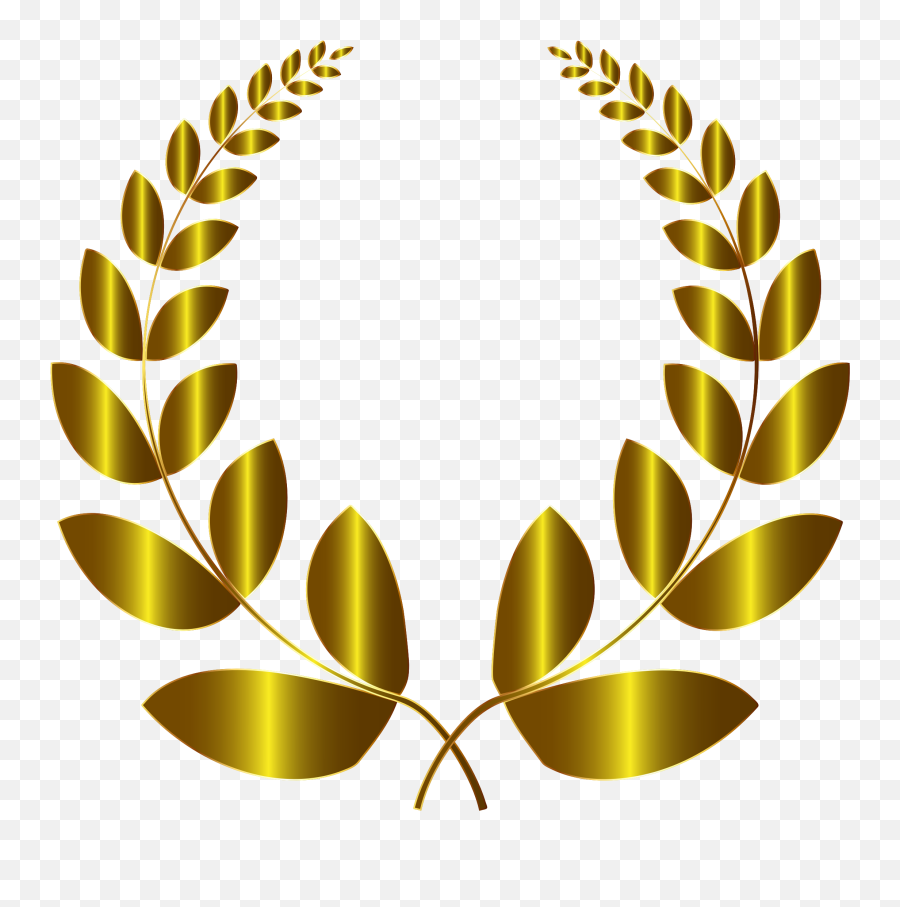 Download Gold Laurel Wreath - Gold Laurel Wreath No Background Emoji,Laurel Wreath Png