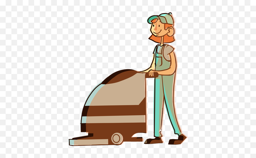 Floor Cleaning Machine Worker Illustration - Transparent Png Tradesman Emoji,Cleaning Png