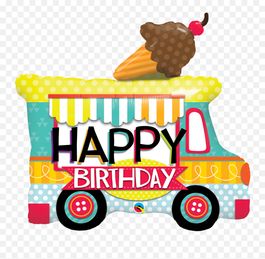 Ice Cream Truck Large Foil Balloon 1pc - Happy Birthday Ice Cream Truck Emoji,Ice Cream Truck Clipart