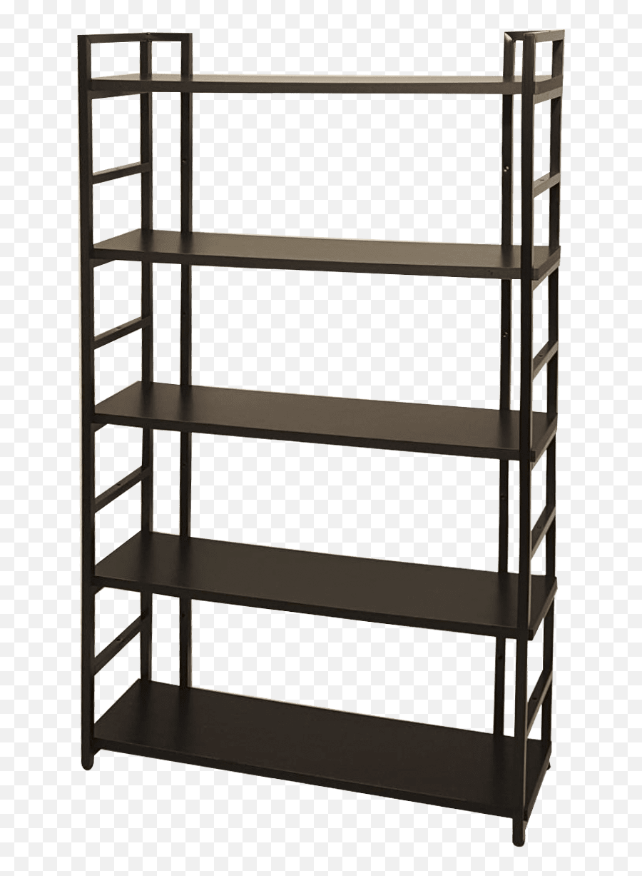 Download Hd 5 - Shelf Black Vintage Industrial Style Bookcase Tall Shelf Png Transparent Emoji,Shelf Png