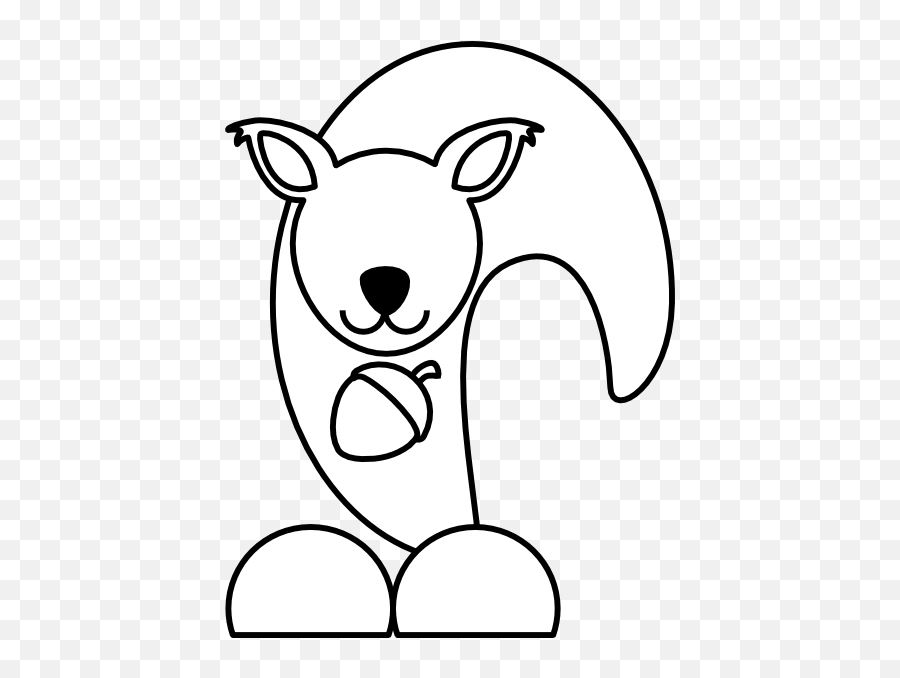 Squirrel White Clip Art At Clkercom - Vector Clip Art Clip Art Emoji,Squirrel Clipart Black And White