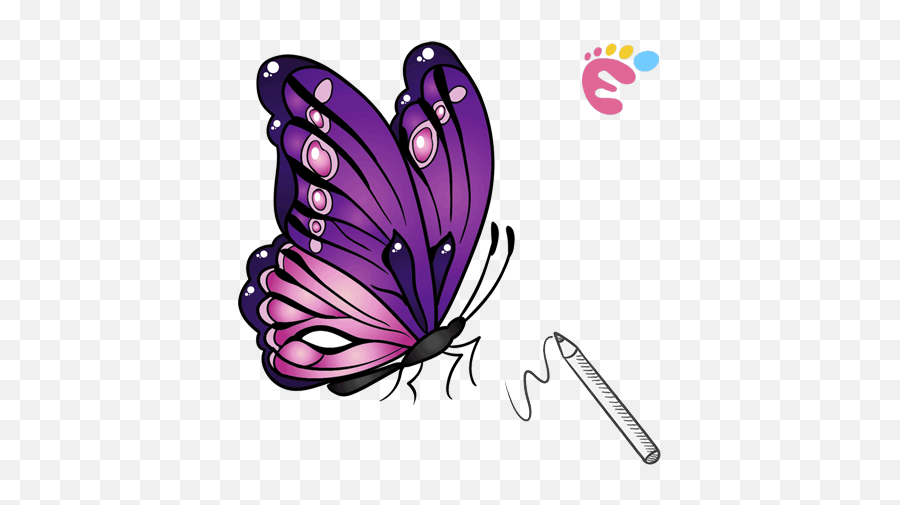 How To Draw A Butterfly Line Drawing - Easy To Do Everything Emoji,Cocoon Clipart