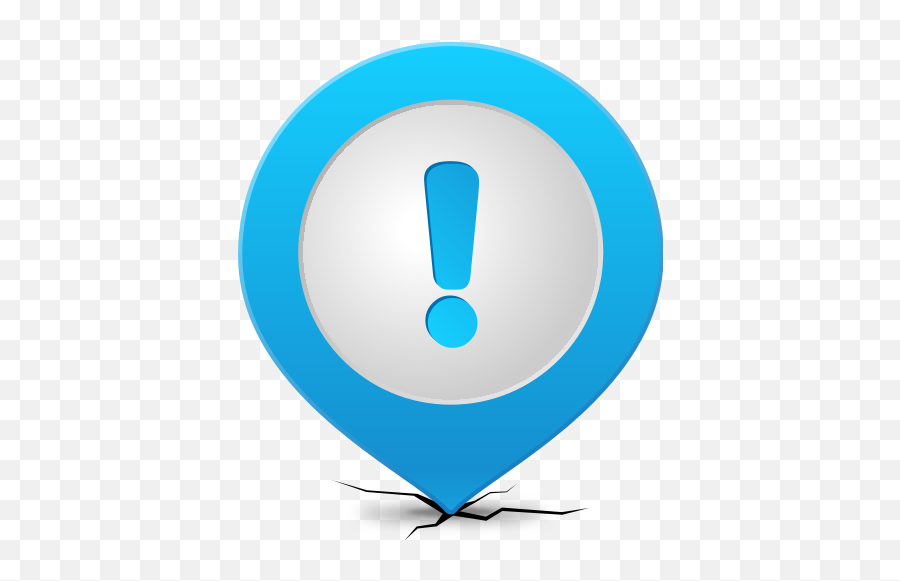 Map Pin Attention - Attention Blue Icon Png Emoji,Attention Clipart