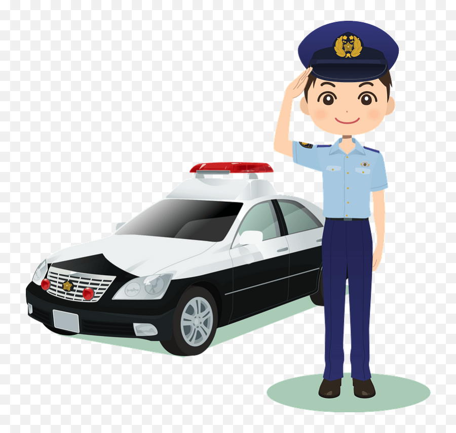 Police Officer In Front Of His Car - Police Officer Police Clipart Emoji,Police Car Png