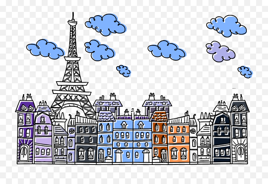 Paris Eiffel City Cute Drawing Clipart - Paris Clipart Emoji,Drawing Clipart