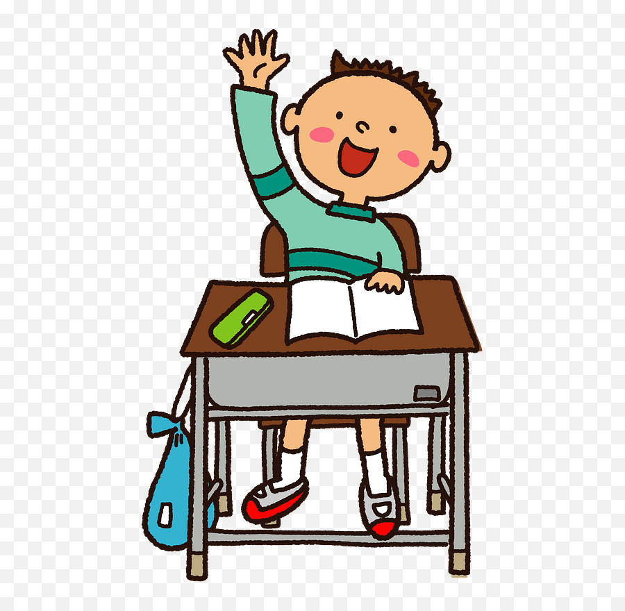 Schoolboy Is Raising Hand Clipart - Raise Hand Clipart Emoji,Raise Hand Clipart