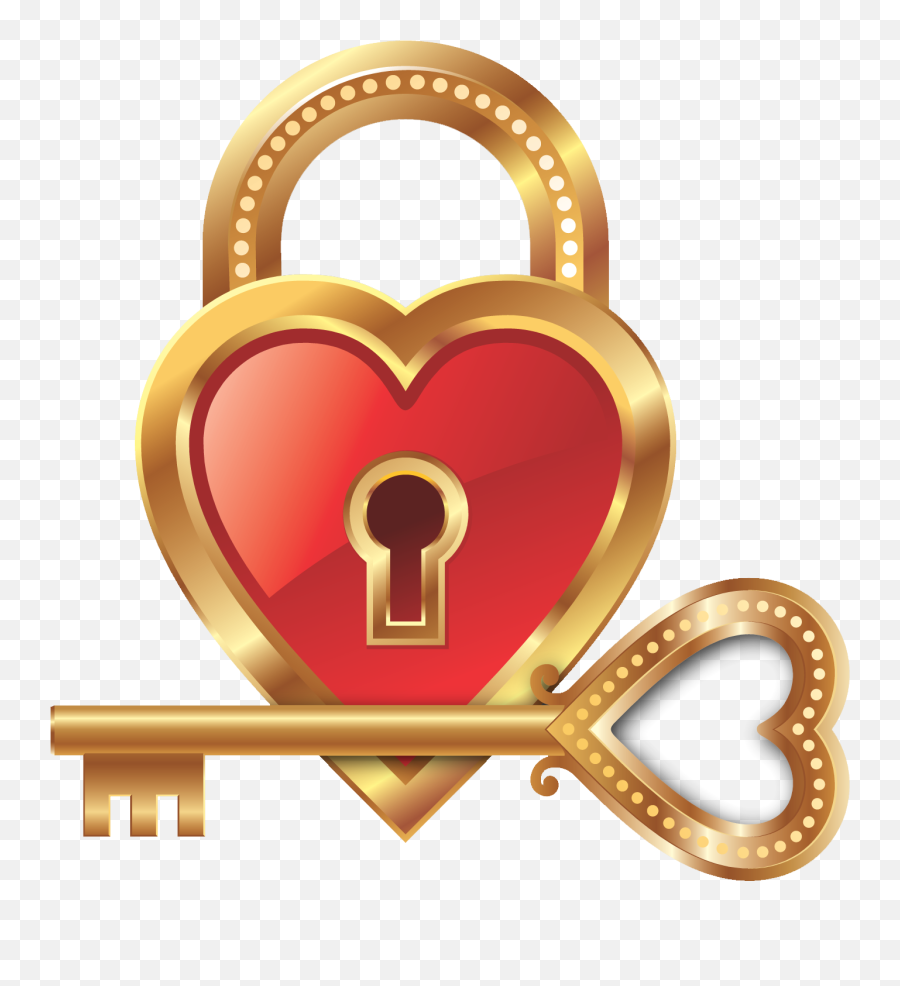 Love Lock Key Heart Clip Art - Heart Png Happy Birthday Emoji,Lock And Key Clipart
