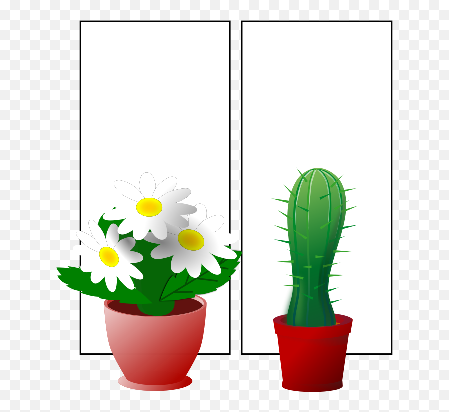 Free Clipart Window With Plants Moini - Plant With Window Cartoon Emoji,Cactus Flower Clipart